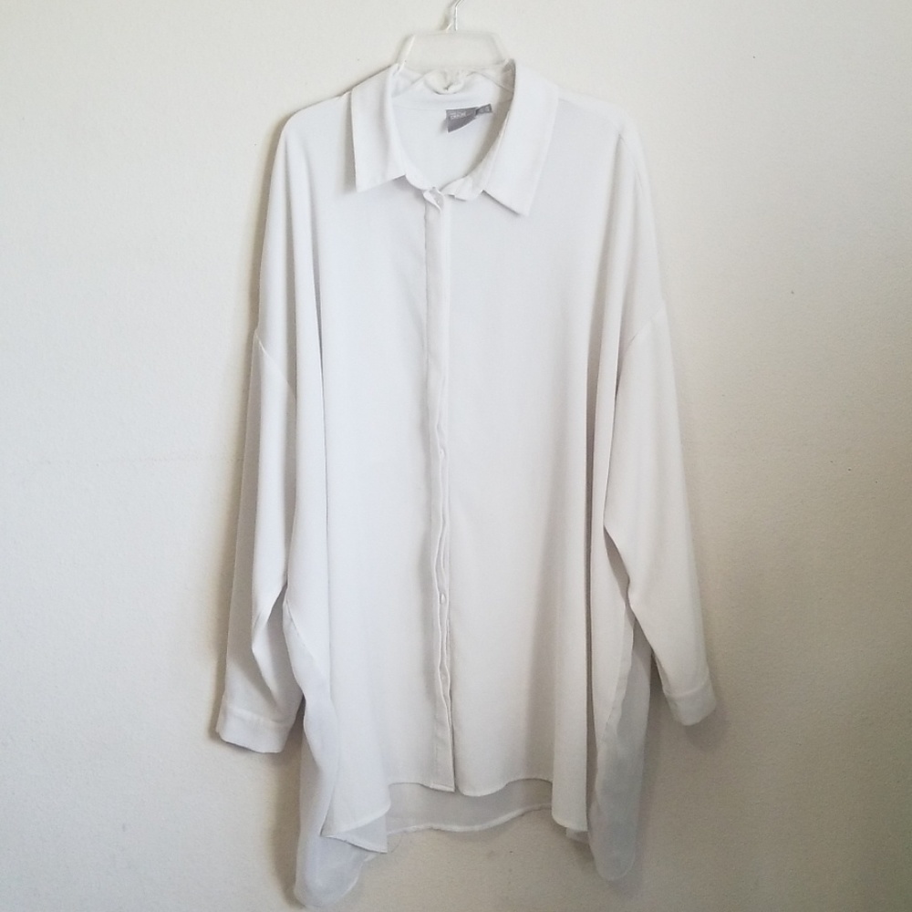 Asos curve button up with sheer back